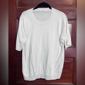 NWOT- J. Crew White Short-Sleeve Crewneck Sweater